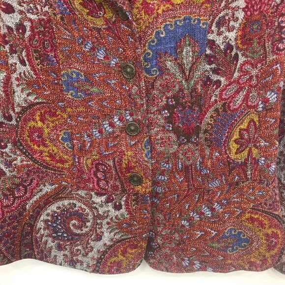 Coldwater Creek Old World Red Paisley Print Blazer - Picture 5 of 11